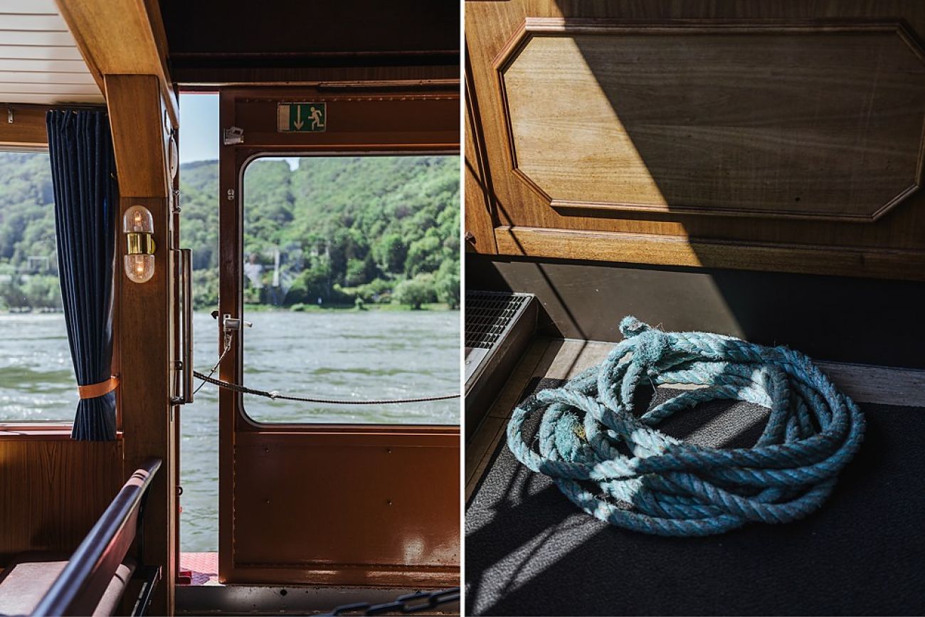 Schiffahrt mit Hund auf dem Rhein - Urlaub in Hessen