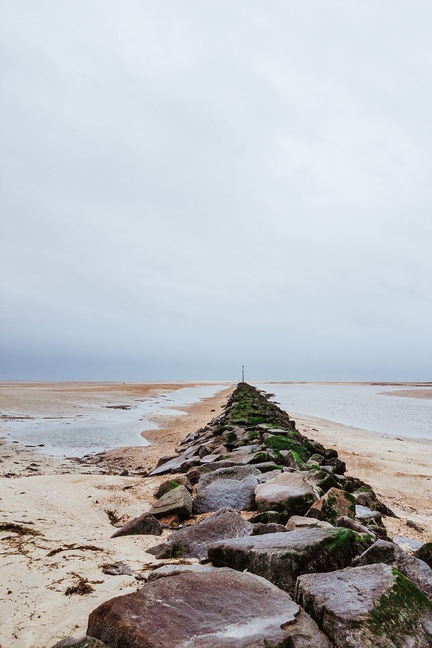 Ausflug mit Hund - Omaha Beach, Frankreich