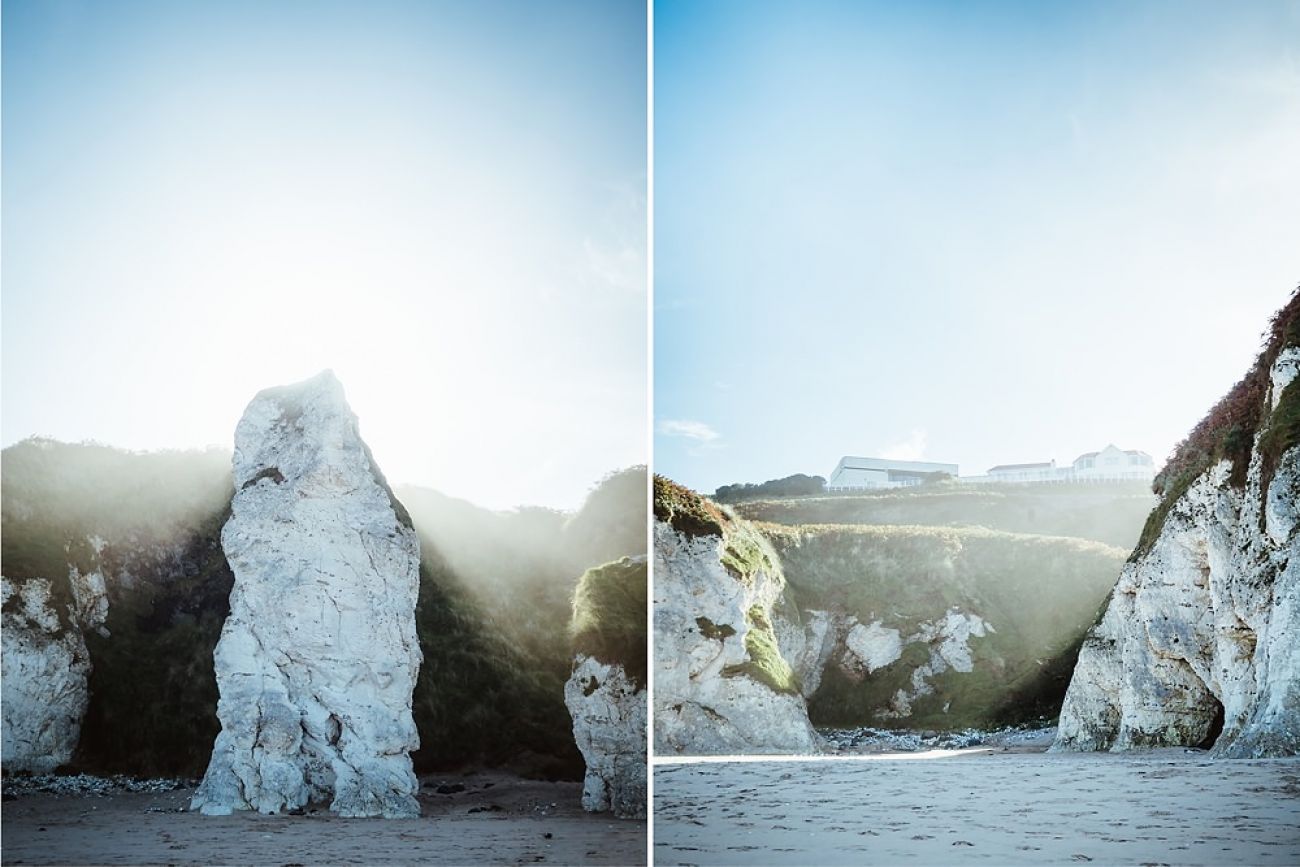 Whiterocks Beach in Nordirland mit Hund