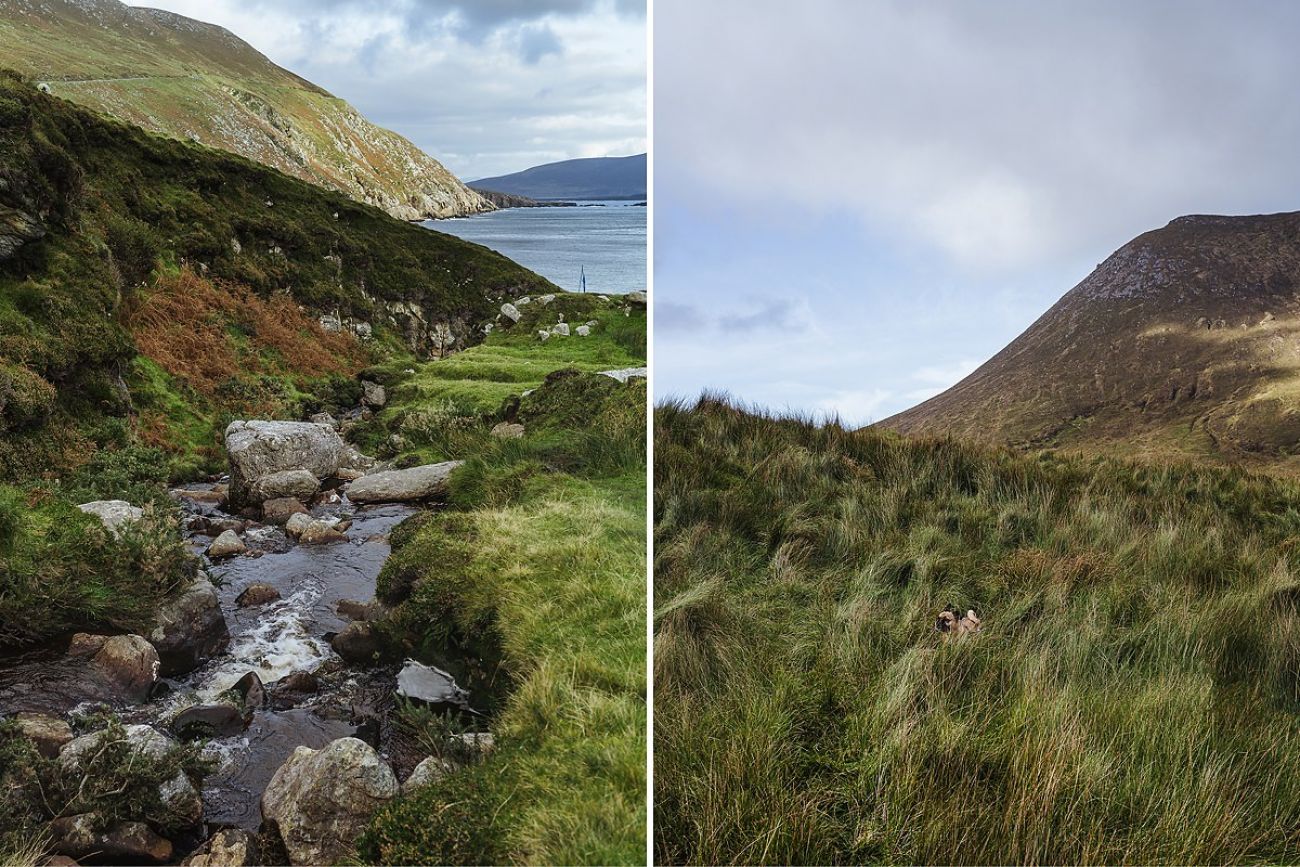 Mit Hund am Keem Bay Achill Island