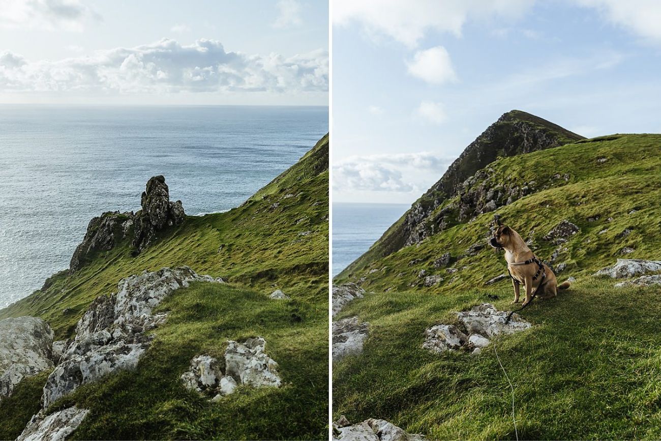 Mit Hund am Keem Bay Achill Island